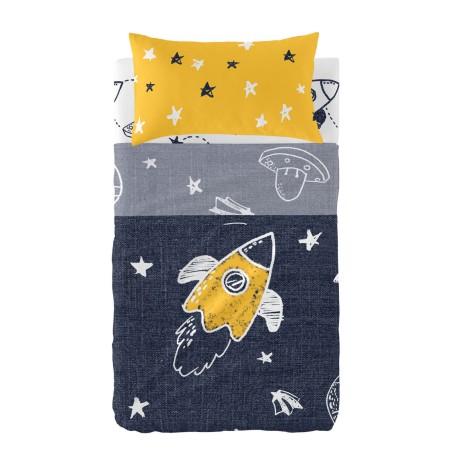 Jeu de draps HappyFriday Mr Fox Starspace Multicouleur Lit de bébé 2