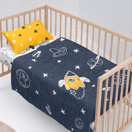 Jeu de draps HappyFriday Mr Fox Starspace Multicouleur Lit de bébé 2
