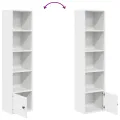 Bibliothèque blanc 31x24x127 cm bois d'ingénierie