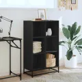 Bibliothèque noir 65,5x33x107,5 cm bois d'ingénierie