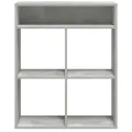 Bibliothèque gris béton 66x31x80 cm bois d’ingénierie