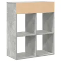 Bibliothèque gris béton 66x31x80 cm bois d’ingénierie