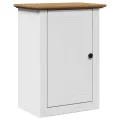 Meubles de salle de bain 3pcs BODO blanc marron bois pin massif