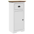 Meubles de salle de bain 3pcs BODO blanc marron bois pin massif
