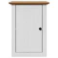 Meubles de salle de bain 3pcs BODO blanc marron bois pin massif