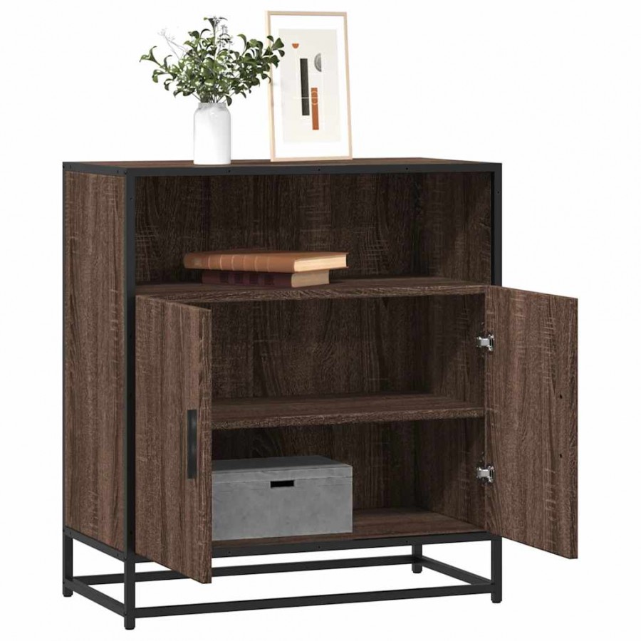 Buffet chêne marron 68x35x76 cm bois d'ingénierie