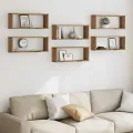 Étagères murales sous forme de cube 6 pcs chêne artisanal