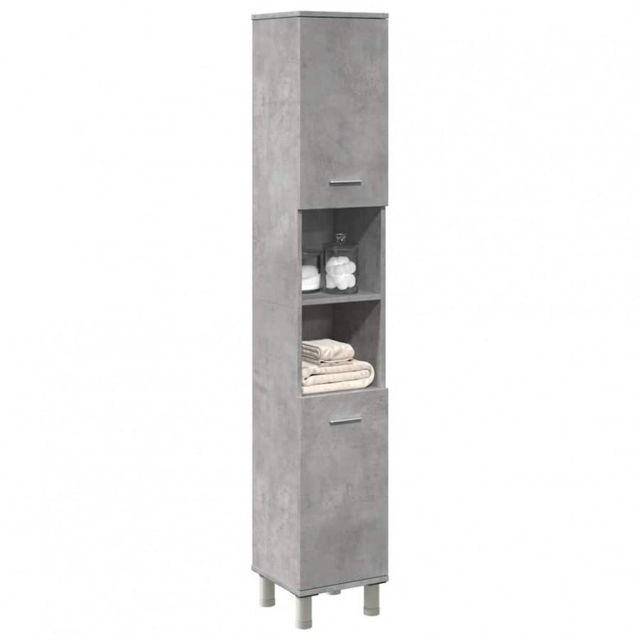 Armoire de salle de bain Gris béton 30x30x179 cm Aggloméré