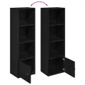 Bibliothèque chêne noir 31x24x102 cm bois d'ingénierie