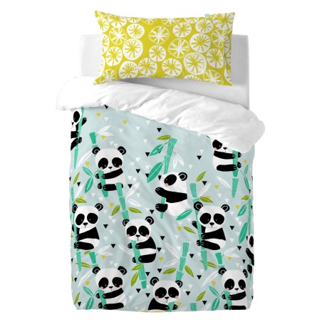 Federa HappyFriday Moshi Moshi Panda garden blue Multicolore 50 x 75 c