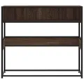 Table console chêne marron 90x35x80 cm bois d'ingénierie