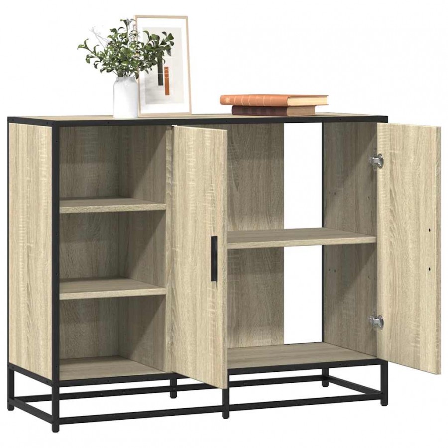 Buffet chêne sonoma 92x35x76 cm bois d'ingénierie