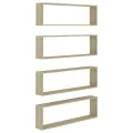 Étagères cube murales 4 pcs chêne sonoma bois d'ingénierie
