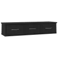 Étagère murale avec tiroirs Noir 88x26x18,5cm bois d'ingénierie