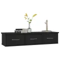 Étagère murale avec tiroirs Noir 88x26x18,5cm bois d'ingénierie