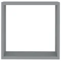 Étagères murales sous forme de cube 3 pcs Gris MDF