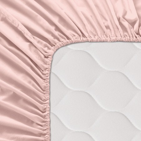 Drap housse HappyFriday BASIC Rose clair 160 x 200 x 32 cm
