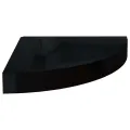 323889  Floating Corner Shelf High Gloss Black 25x25x3,8 cm MDF