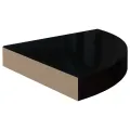 323889  Floating Corner Shelf High Gloss Black 25x25x3,8 cm MDF