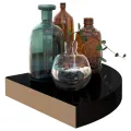 323889  Floating Corner Shelf High Gloss Black 25x25x3,8 cm MDF