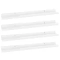 Étagères murales 4 pcs Blanc brillant 60x9x3 cm