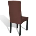 Housse de chaise droite extensible 6 pcs marron