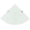 Étagère de coin avec supports chromés Verre Blanc 35 x 35 cm