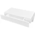 Étagère murale avec 1 tiroir MDF Blanc Rangement de livres/DVD