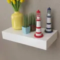 Étagère murale avec 1 tiroir MDF Blanc Rangement de livres/DVD