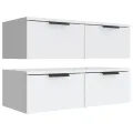 Armoires murales 2 pcs blanc 68x30x20 cm Bois d'ingénierie