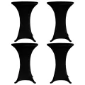 Housses élastiques de table Ø 60 cm Noir 4 pcs