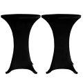Housses élastiques de table Ø 60 cm Noir 4 pcs