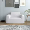 Housse extensible de canapé Blanc Jersey de polyester