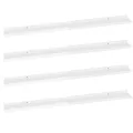 Étagères murales 4 pcs Blanc brillant 100x9x3 cm