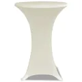 Housse de table Ø 80 cm Crème extensible 2 pcs