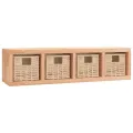 Étagère murale avec paniers 62x18x16 cm Bois massif de noyer