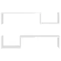 Étagères murales 2 pcs blanc brillant bois d'ingénierie