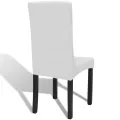Housses extensibles de chaise 6 pcs Blanc