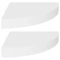 Étagères d'angle flottantes 2 pcs blanc 25x25x3,8 cm MDF