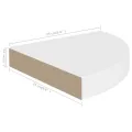 Étagères d'angle flottantes 2 pcs blanc 25x25x3,8 cm MDF