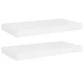 Étagères murales flottantes 2 pcs blanc 50x23x3,8 cm MDF