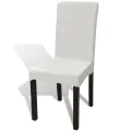 Housse de chaise droite extensible 4 pcs Crème