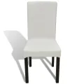 Housse de chaise droite extensible 4 pcs Crème