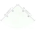 Étagères d'angle 2 pcs et supports Verre Transparent 45x45 cm