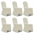 Housse crème extensible pour chaise 6 pièces