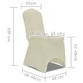 Housse crème extensible pour chaise 6 pièces