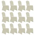 Housses élastiques de chaise Crème 12 pcs