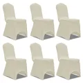 Housses élastiques de chaise Crème 12 pcs