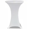 Housse de table Ø 70 cm Blanc extensible 2 pcs