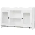 Vitrine murale avec étagère de Livre / DVD / Verre en MDF Blanc